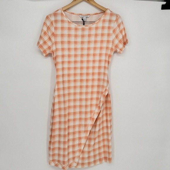 NWT 41Hawthorn‎ Women Orange Casual Dress Medium Plaid - Picture 1 of 9